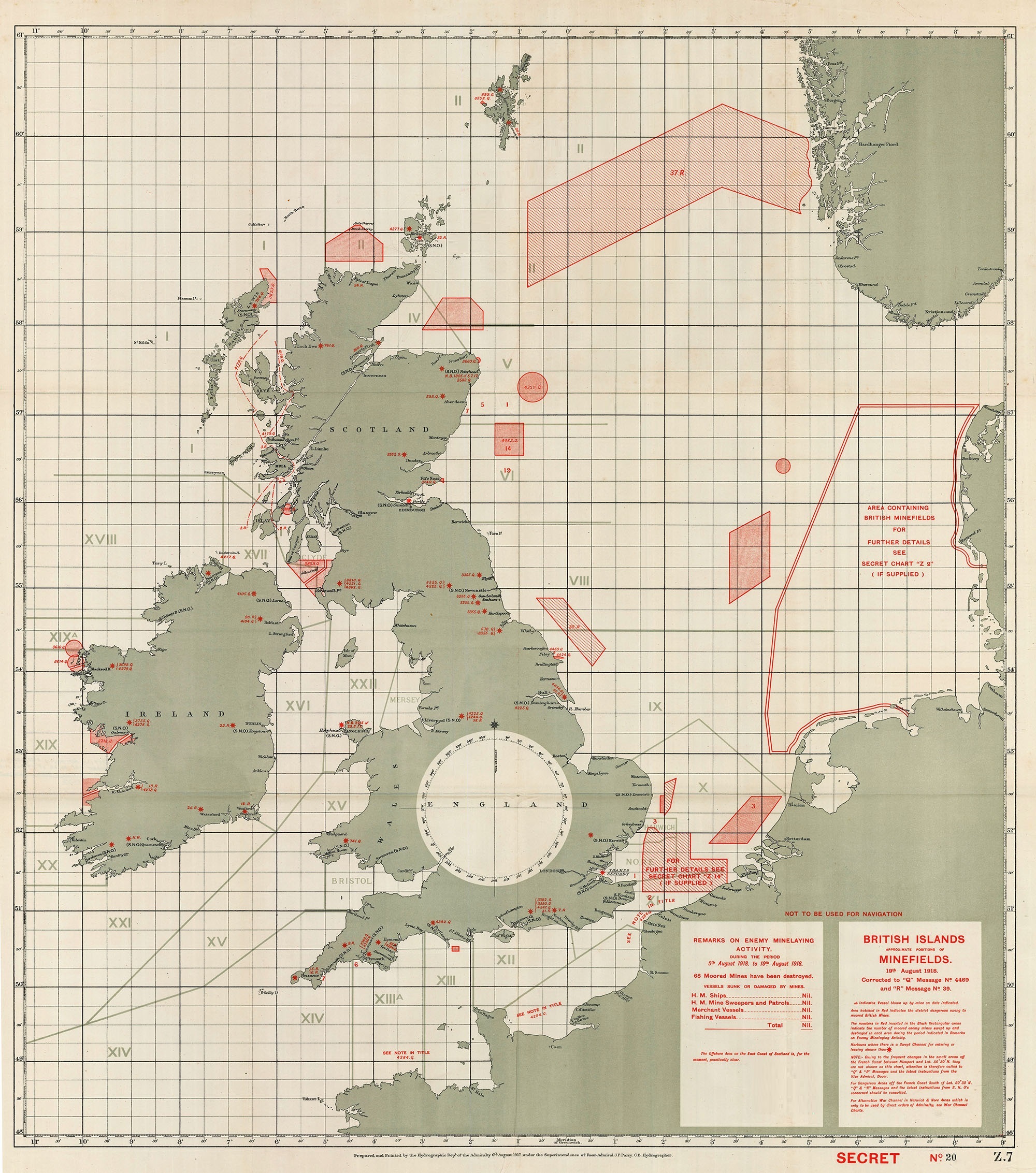 Britse mijnenkaart WO1