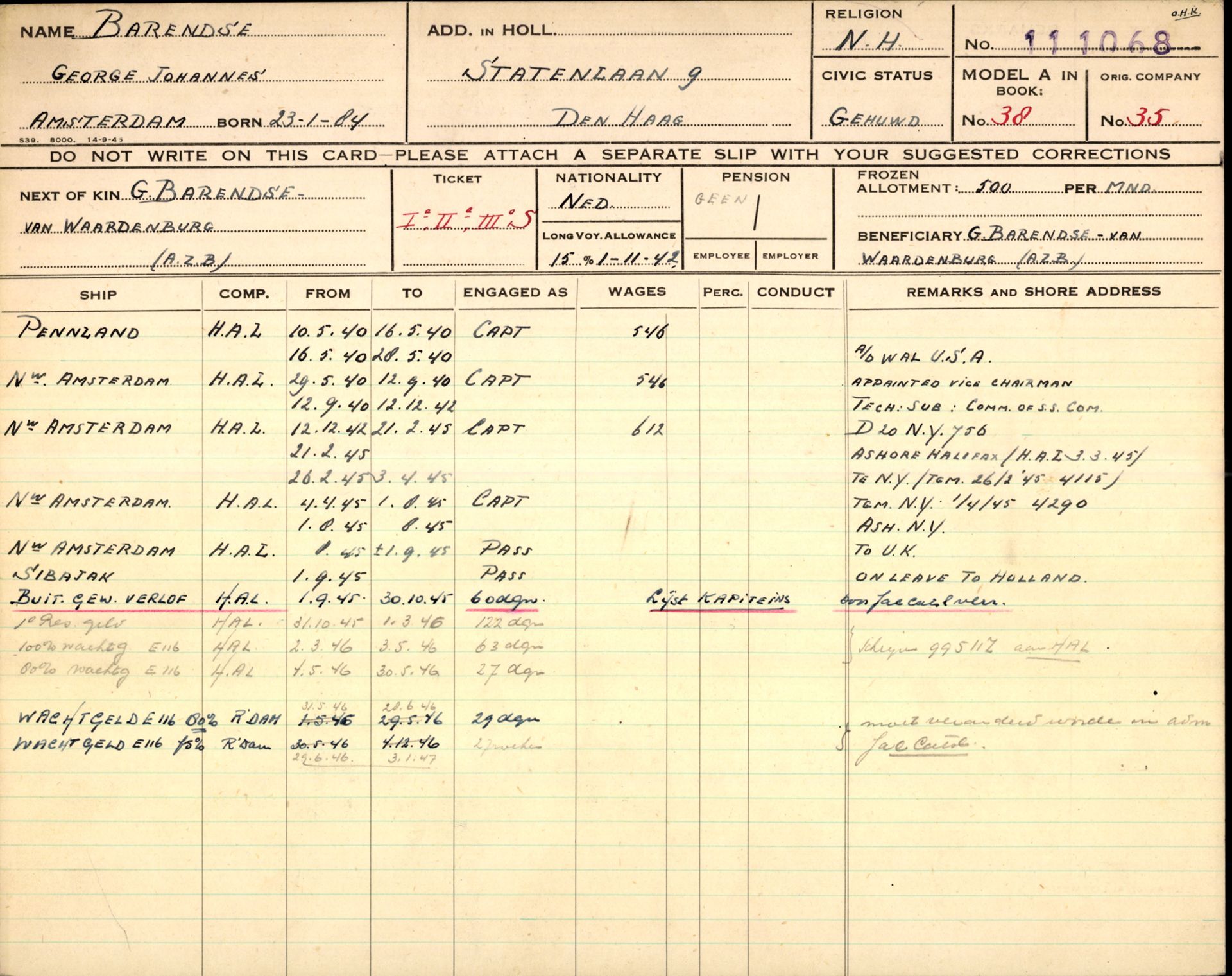 Vaarplicht: Koopvaardij Persoonskaart G.J. Barendse_3