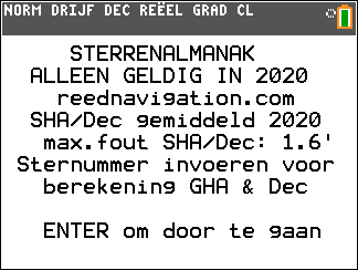 Titelscherm sterrenalmanak